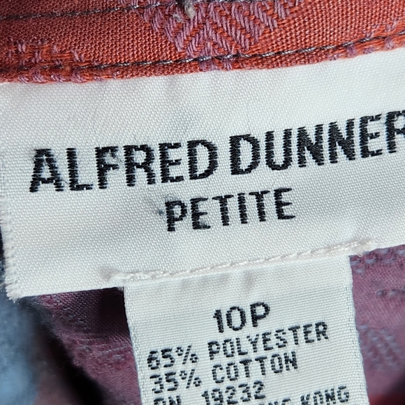 Alfred Dunner Multicolor Flower Block Print Button Down Top Petite Size 10P - Picture 7 of 9